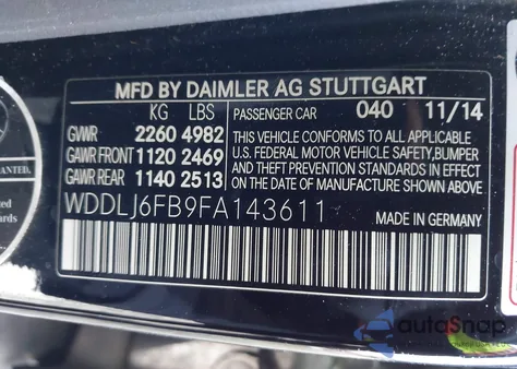 2015 Mercedes-Benz Cls 400 z USA, uszkodzony, nr VIN WDDLJ6FB9FA143611